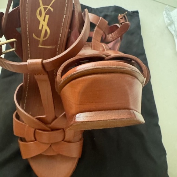 Yves Saint Laurent Tribute Platform Sandals, Wood effect, 37 - Picture 6 of 9
